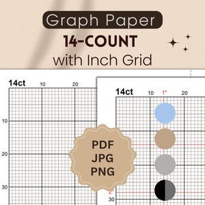 14-Count Graph Paper with Inch Grid (PDF, JPG, PNG)