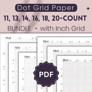 Cross Stitch Dot Grid Paper Bundle with Inch Grid (PDF)
