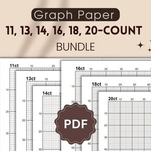 Graph Paper Bundle for Cross-Stitch PDF (11 13 14 16 18 20-Ct)