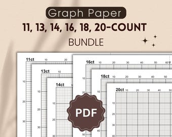 Pacchetto di carta millimetrata per punto croce PDF (11 13 14 16 18 20 pezzi)