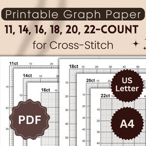 11 14 16 18 20 22-ct Graph Paper Bundle for Cross-stitch