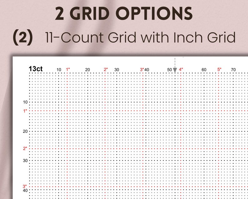 13-count Dot Grid Paper / Aida Paper With Inch Grid (PDF, JPG, PNG) - Etsy