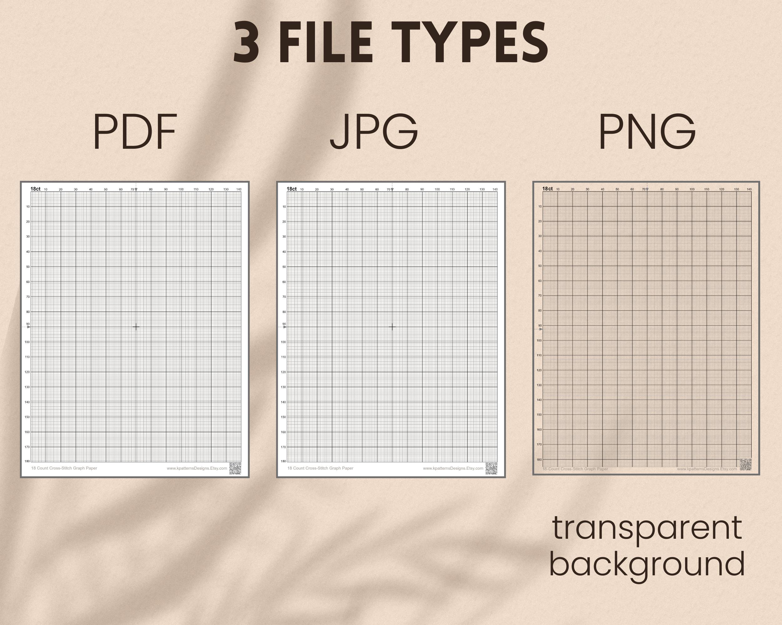 18-count Graph Paper With Inch Grid (PDF, JPG, PNG) - Etsy