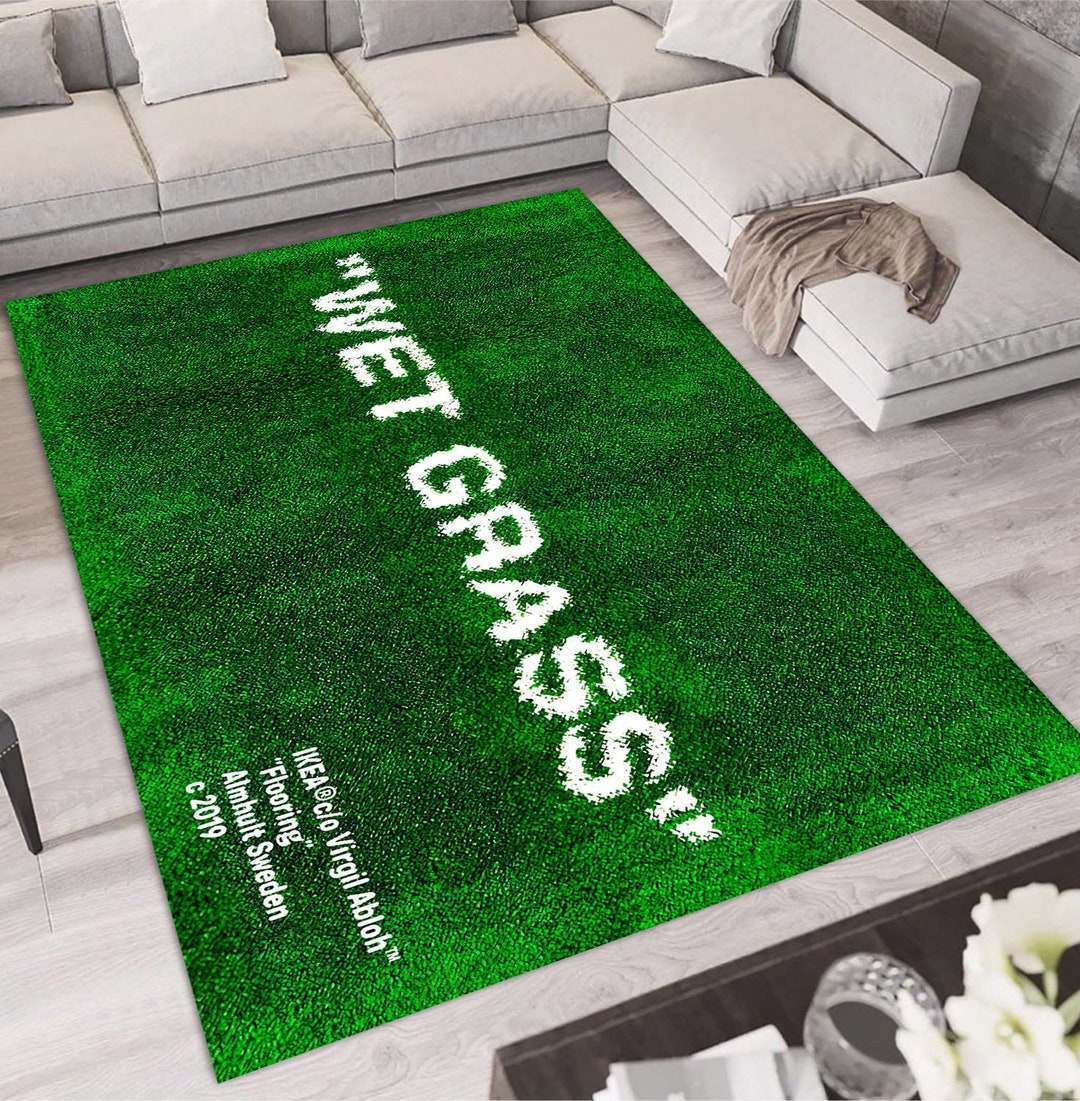 Wet Grass, Green Rug, Wet Grass Rug, for Living Room, Personalized Rug
