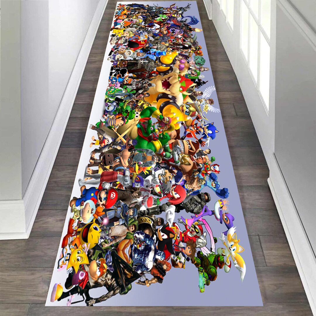 Video Game Rug, Runner Rug, Games Rug, Kids Room Runner Rug, Floor Rug