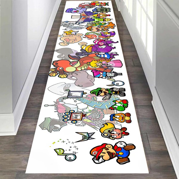 Video Game Rug, Runner Rug, Games Rug, Kids Room Runner Rug, Floor Rug, Popular Rug, Personalized Rug, Printed Rug, Floor Rug, Decor Rug,