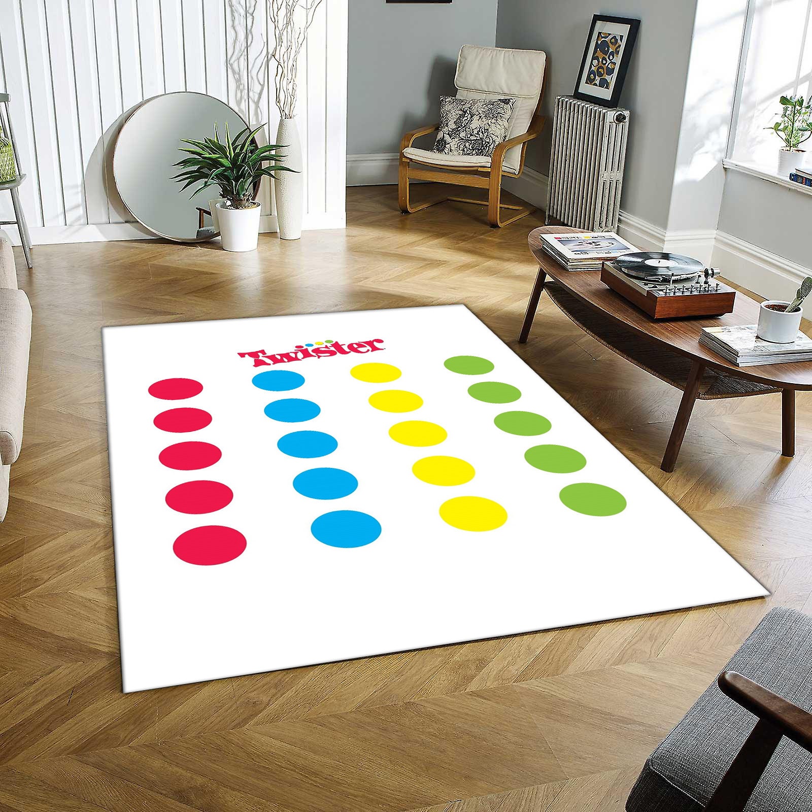 Twister Game Rug Twister Rug White Rug Twister for Living - Etsy