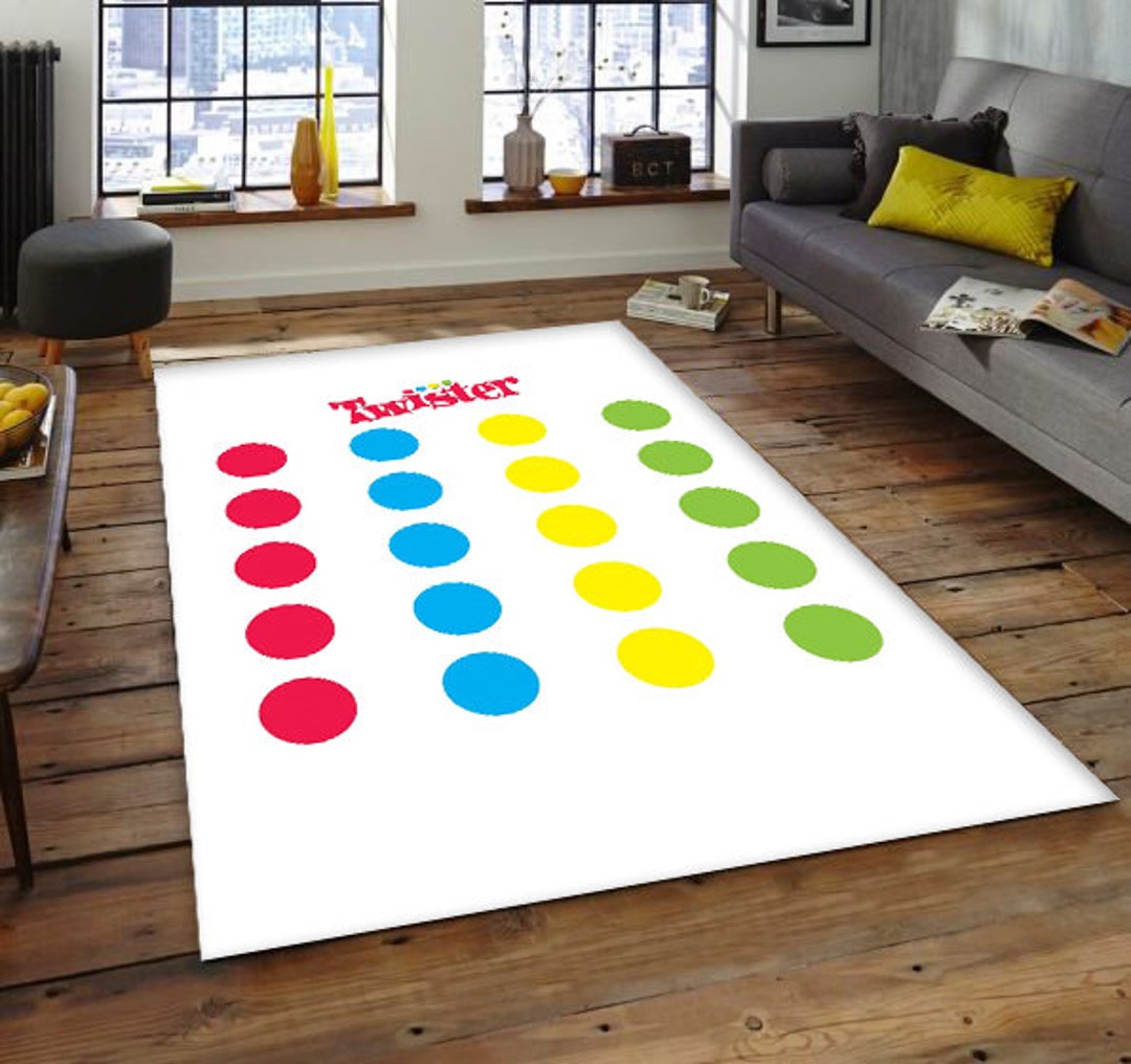 Twister Game Rug Twister Rug White Rug Twister for Living - Etsy