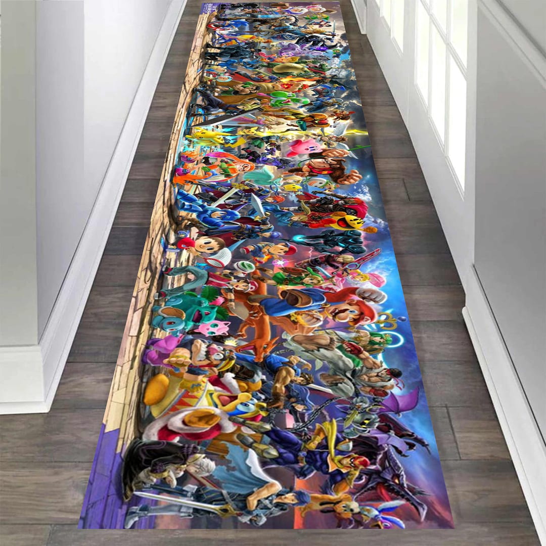 Video Game Rug, Runner Rug, Games Rug, Kids Room Runner Rug, Floor Rug