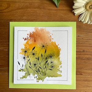 Carte double à l’aquarelle. « Automne »