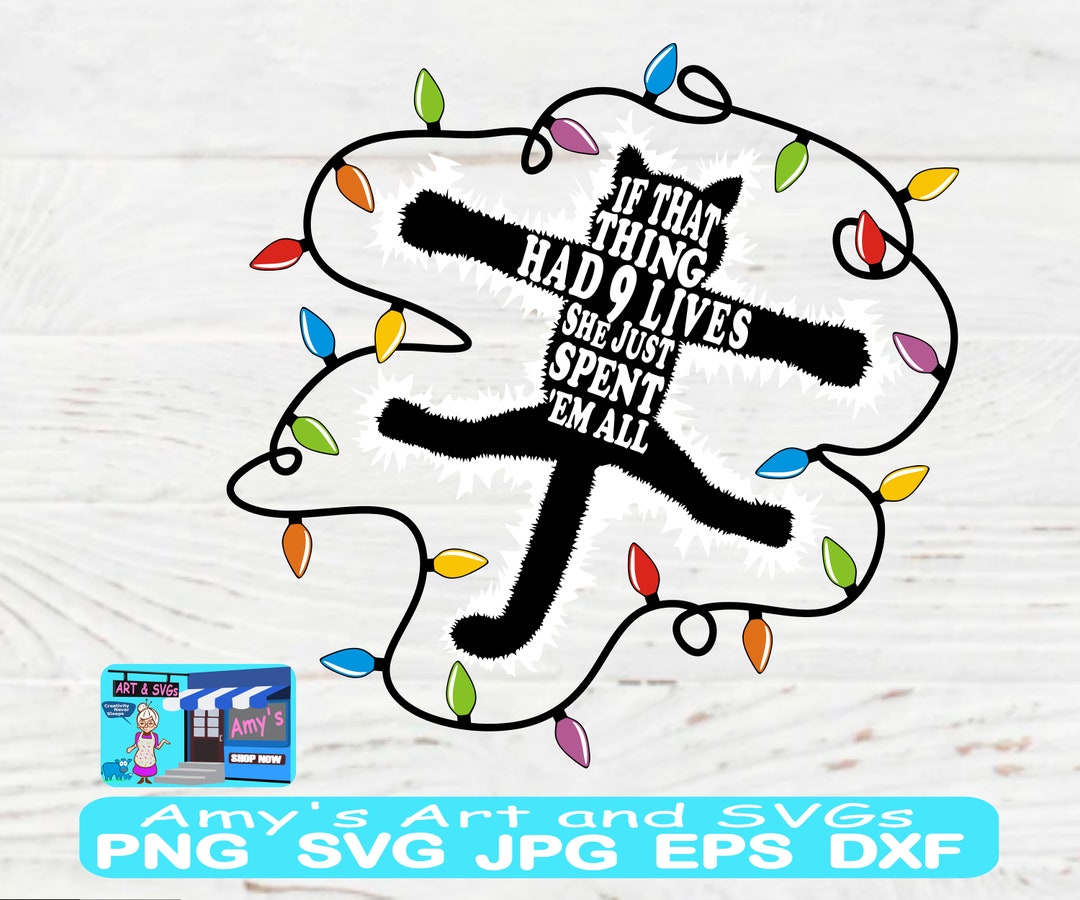 Griswold Cat Svg, Fried Cat Svg, Electrocuted Cat Svg, Christmas