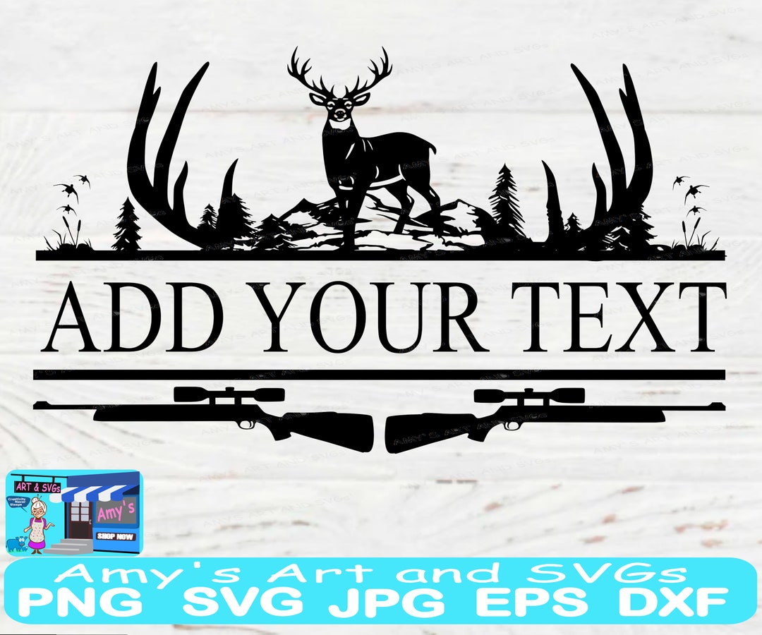 Hunting Name Frame Svg, Deer Svg, Buck Svg, Deer Hunting Svg, Ducks Svg