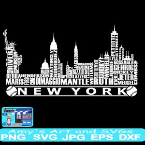 New York Baseball svg, New York Baseball Players svg, New York Fans svg, New York Skyline svg, New York svg, Baseball svg, Baseball, CRICUT