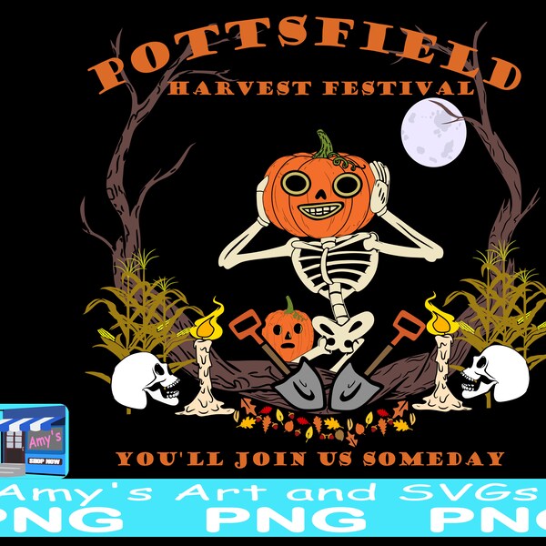 Pottsfield Harvest Festival shirt design, Over the Garden Wall shirt design, Pottsfield design, Halloween png, Over the Garden Wall, Spooky