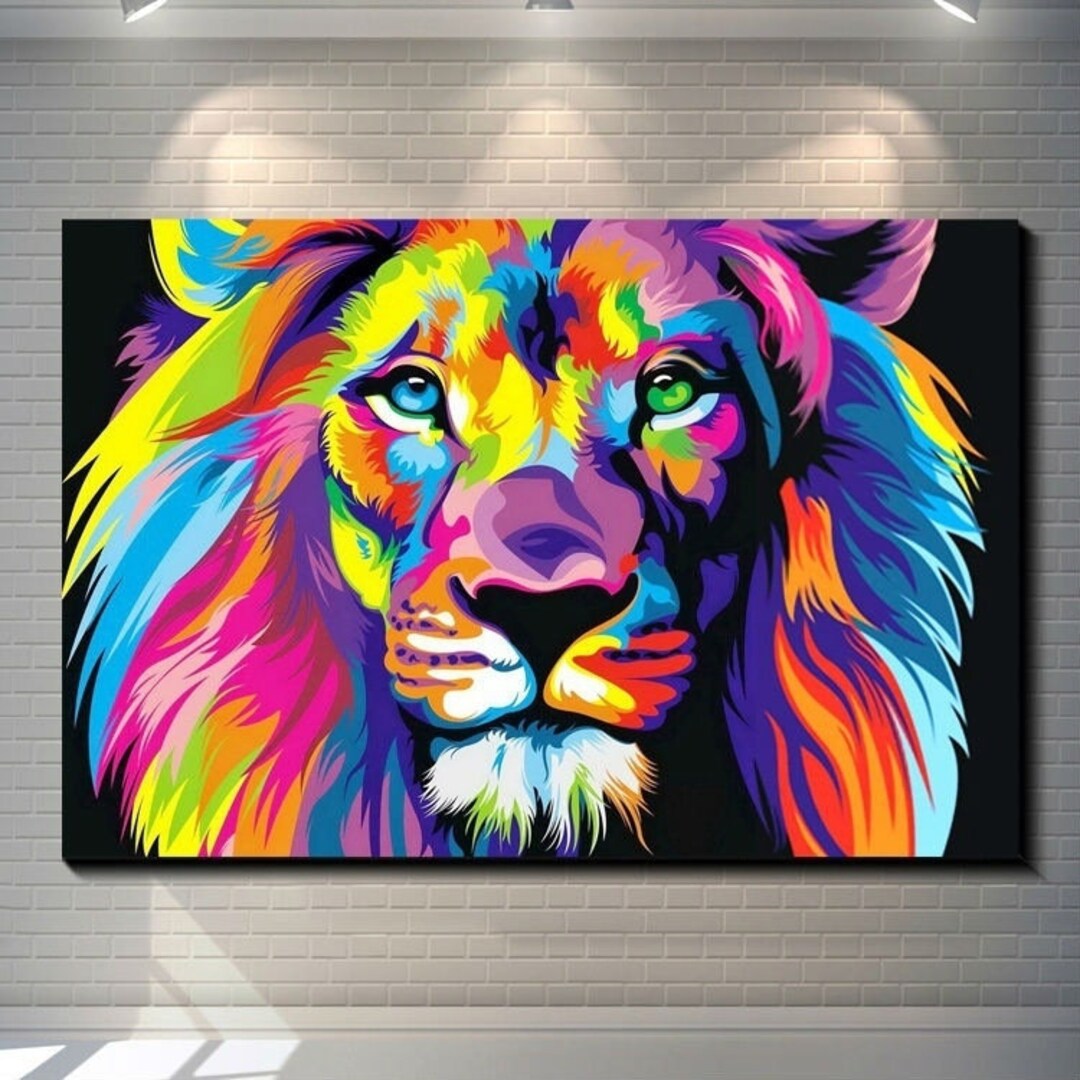 Animal Posters Lion Tiger Cat Poster Wall Art Canvas Abstract Animals ...