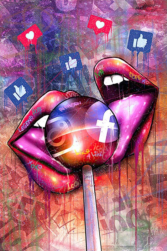 Pop Street Graffiti Art Girl Sexy Lip Canvas Painting Wall Art - Etsy