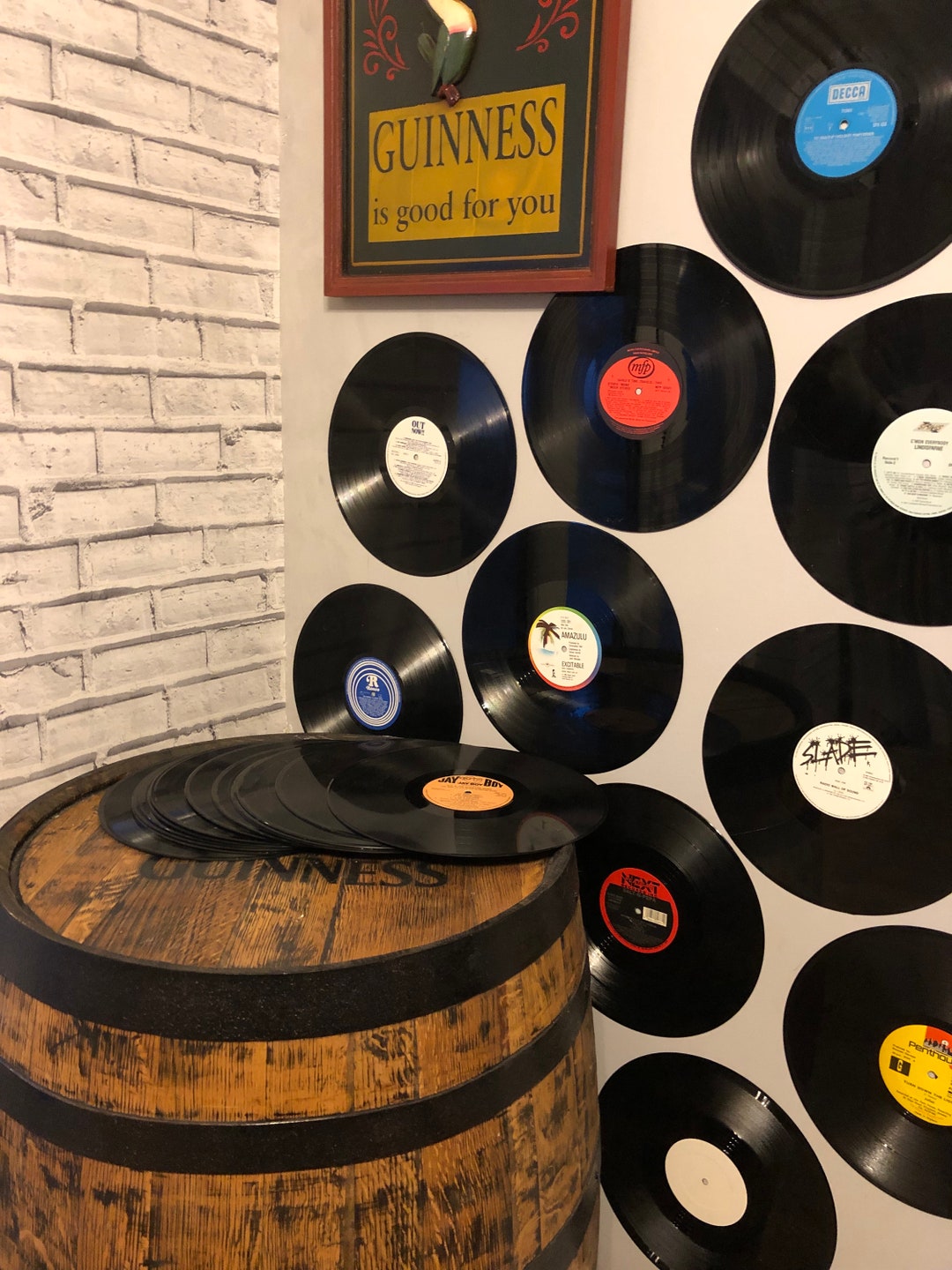 12 Vinyl Records for Wall Art / Retro Decor / Man Cave / Arts and
