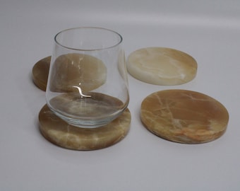 4 Pieces of Onyx Stone coasters handmade free shipping and fast shipping