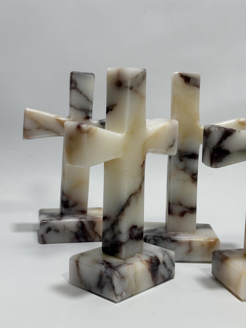 Calacatta Viola Marble Cross Statue-decorative Cross - Etsy