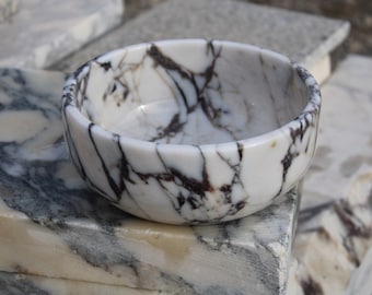 Marble bowl,Stone bowl,calacatta viola bowl,home decoration,natural stone,7,8inç In diameter