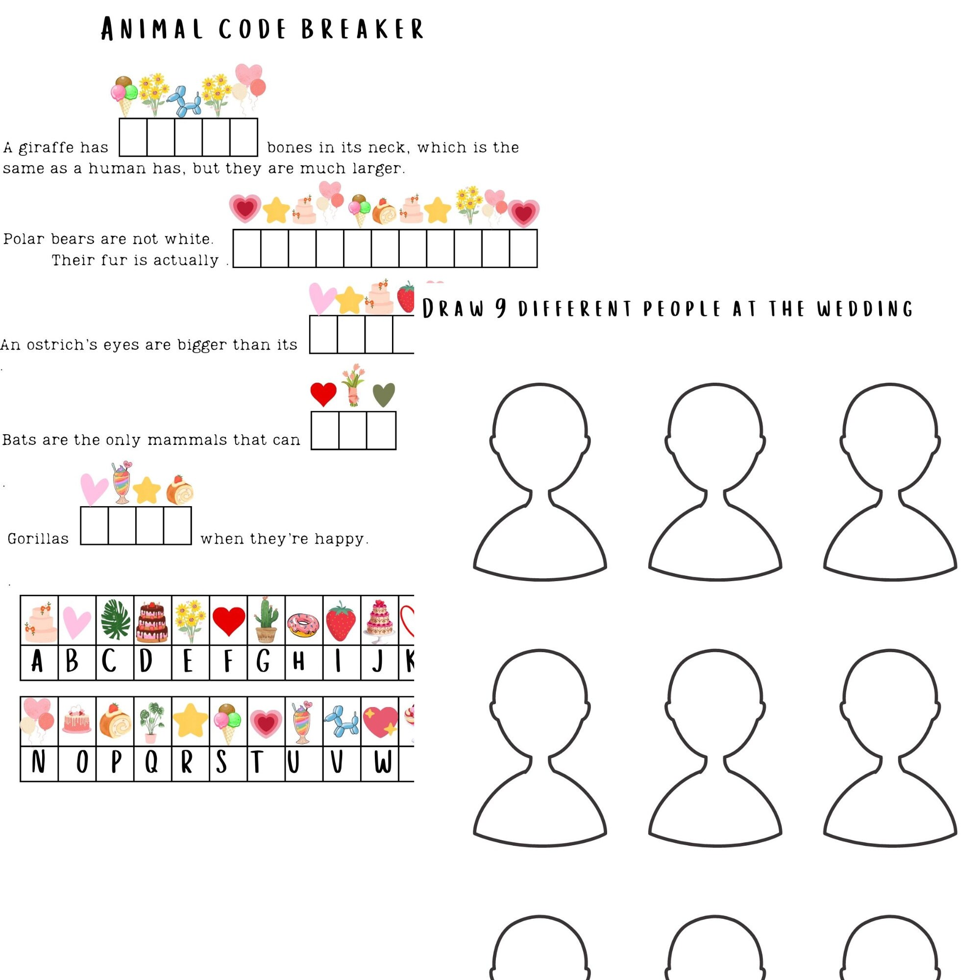 Kids Wedding Activities Printables, Kids Busy Book for Weddings, Older Kids Wedding Activity ...