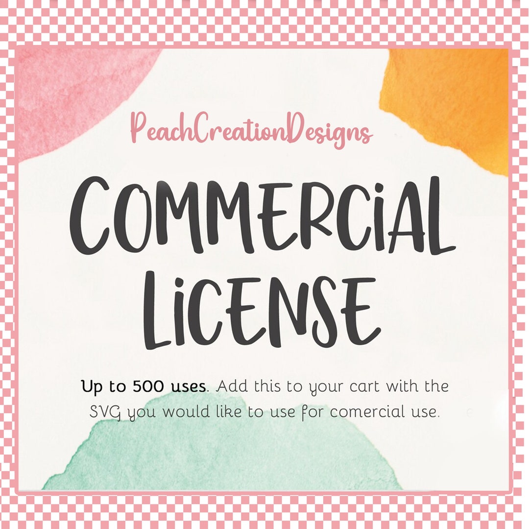 Commercial License for SVG Files, Clipart Commercial Use ...