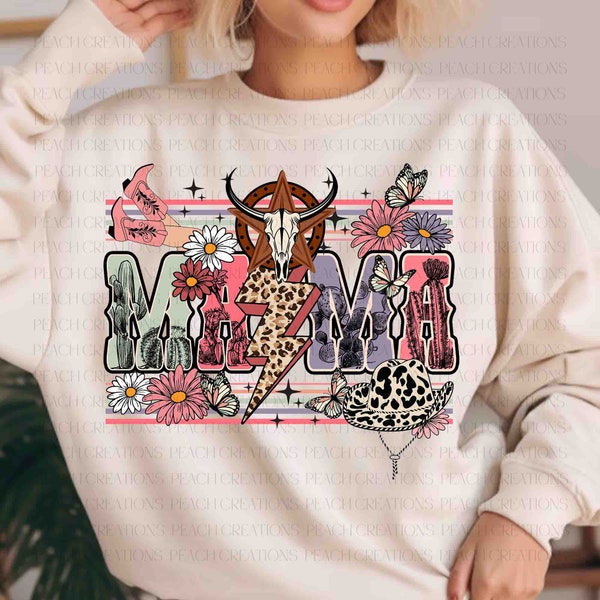 Western Mama PNG, Mother's Day Png, Cowhide Mama Shirts, Country Mama Png, Mama Sublimation PNG, Mom Shirt Design, Digital Download