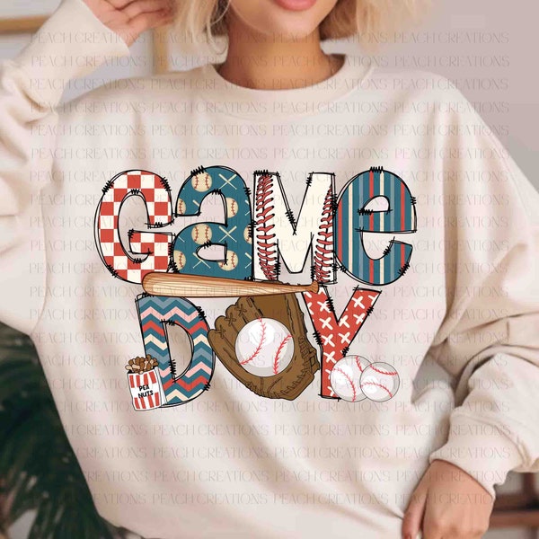 Game Day Baseball PNG, Mother's Day Png, Sports Mama Png, Baseball Png, Mama Shirts, Baseball Mom Design Png, Baseball Mama Shirts