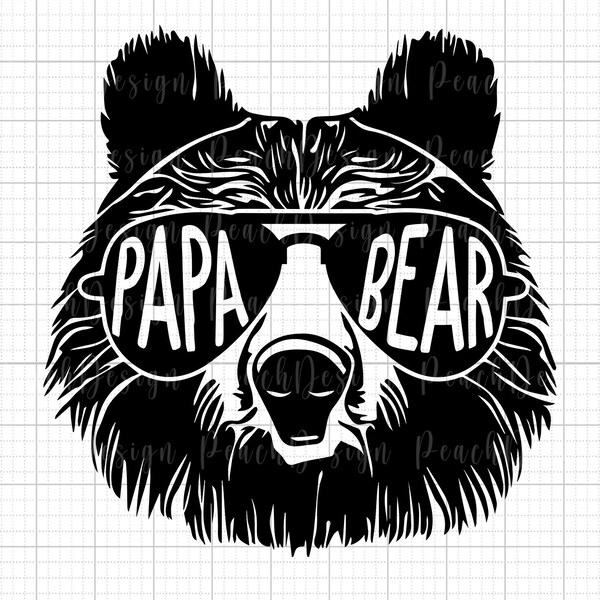 Papa Bear With Sunglasses SVG, Dad Svg, Papa Bear Svg, Father Png, Father's Day Svg, Dad Day Svg, Fatherhood Svg, Gift For Dad, Cricut File