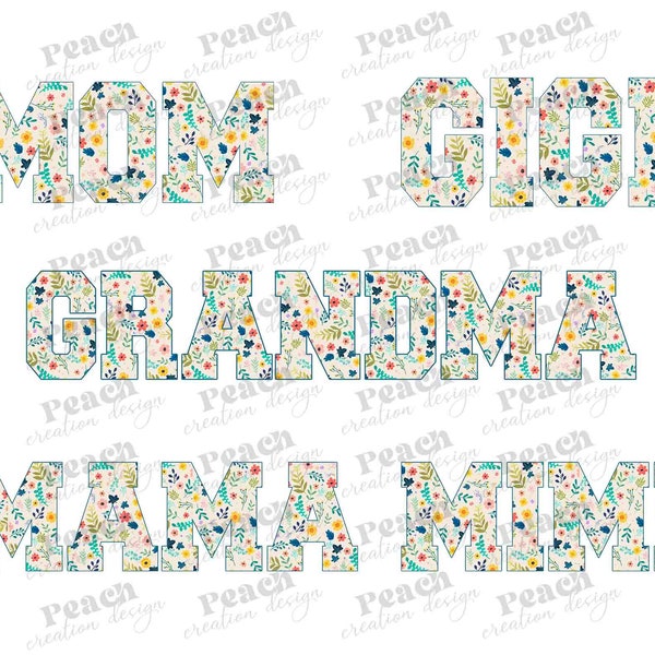 Bundle Floral Mom PNG, Retro Mama Png,  Mother’s Day Gift, Mimi Png, Mimi Mama Png, Mom Sublimation Png, Floral Sublimation, Printable File