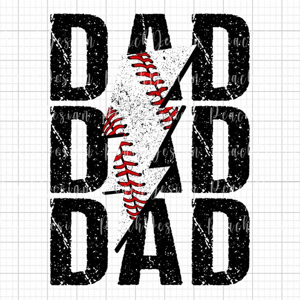 Baseball Dad PNG, Dad Sublimation, Dad Lighting Bolt Png, Baseball Shirt Png, Game Day Baseball Png, Gift For Dad, Father's Day Png,