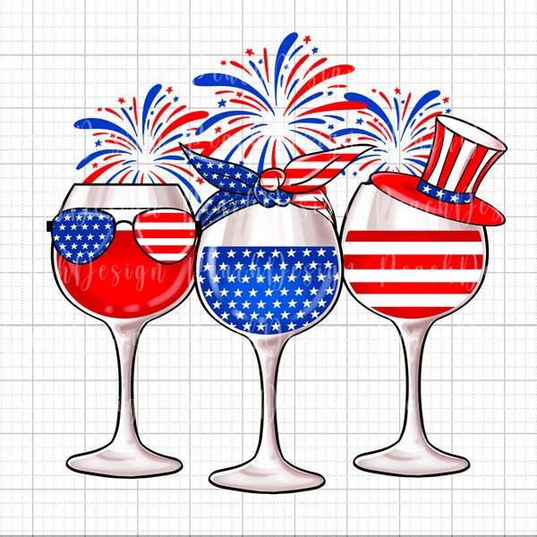 4th of July wine glasses png, 4th of July png, Independence Day png, Patriotic Png, USA flag png, sublimate designs download