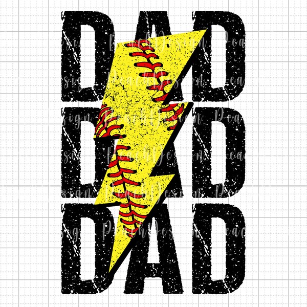 Softball Dad PNG, Dad Sublimation, Dad Lighting Bolt Png, Softball Shirt Png, Game Day Softball Png, Gift For Dad, Father's Day Png,