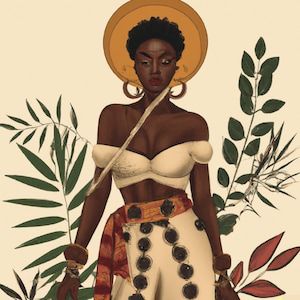 Black Woman Art Set of 4 Prints, African American Art, Gallery Wall Set, Woman Art, Black Woman Prints, Boho Wall Set, Black Girl Art Print