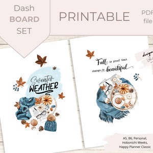 Multi Size Fall Planner Dashboard: Sweater Weather Art (PDF)