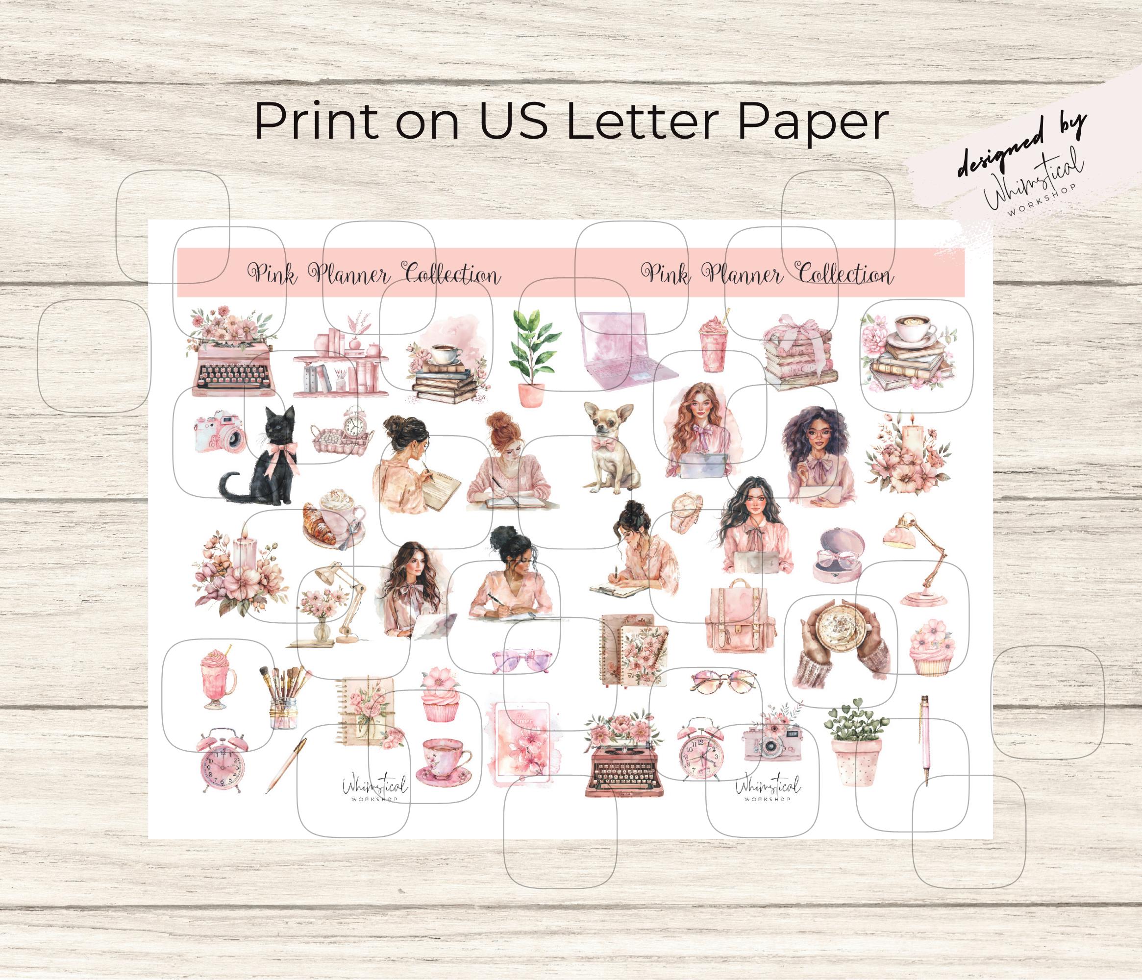 Pink Planner Collection – Printable Deco Planner Stickers | PDF & PNG ...