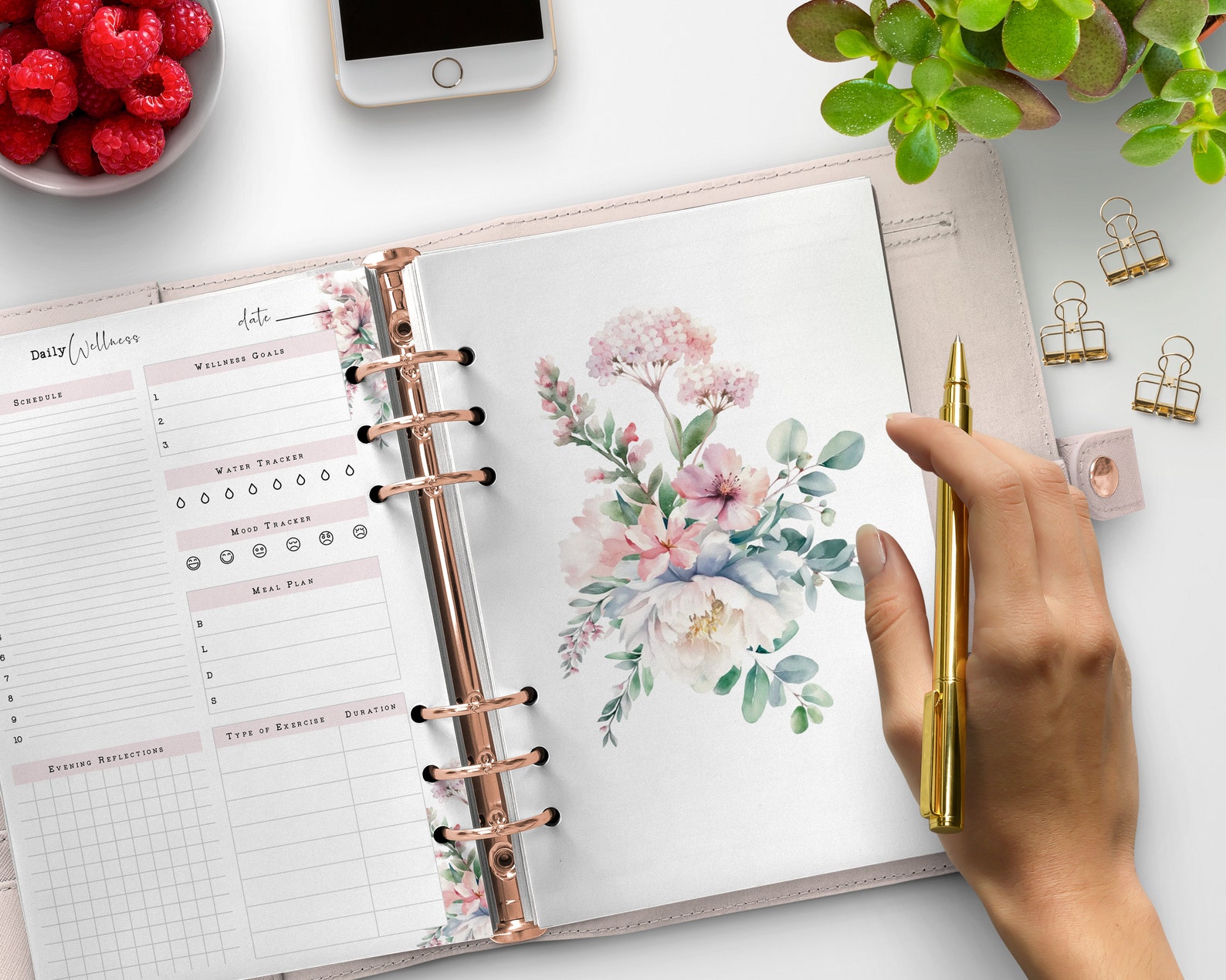 A5 Flower Planner Dashboard: Watercolor Floral Printable (PDF) - Etsy