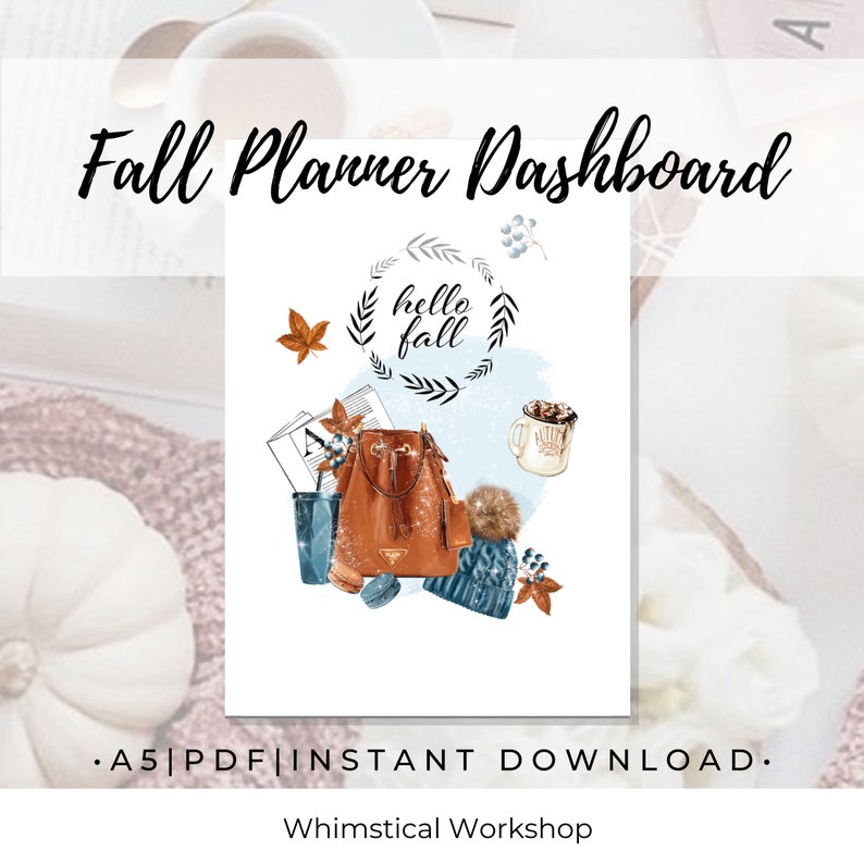 A5 Hello Fall Planner Dashboard, Printable Planner Divider, Autumn ...