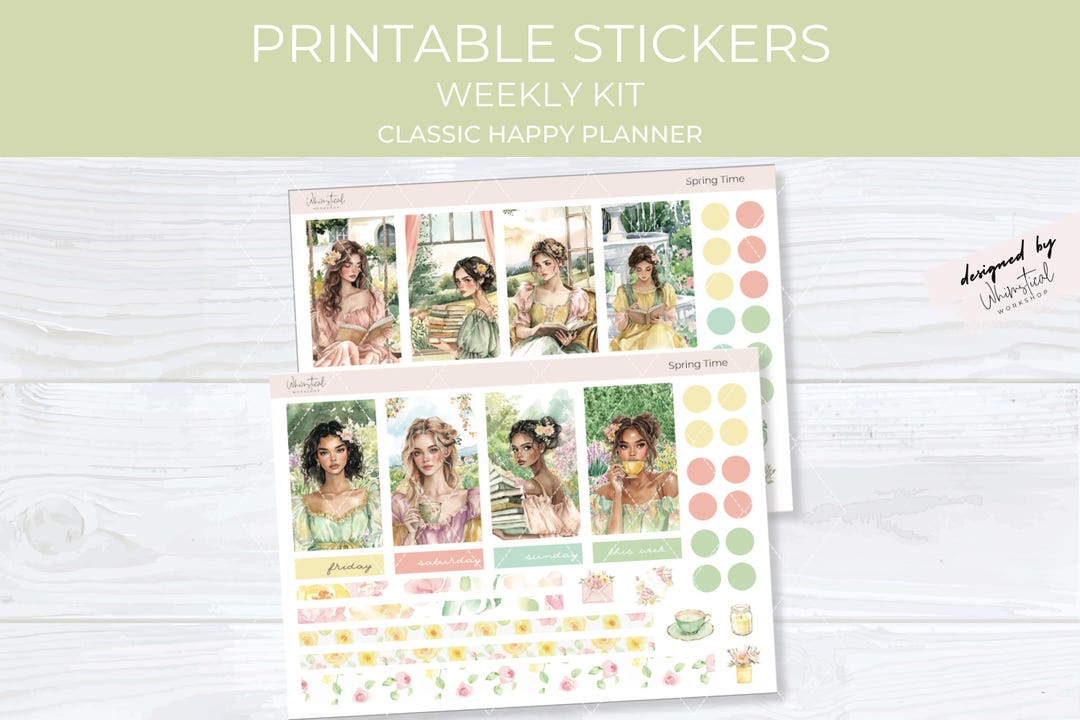Spring Printable Planner Stickers, March Weekly Planner Stickers for ...