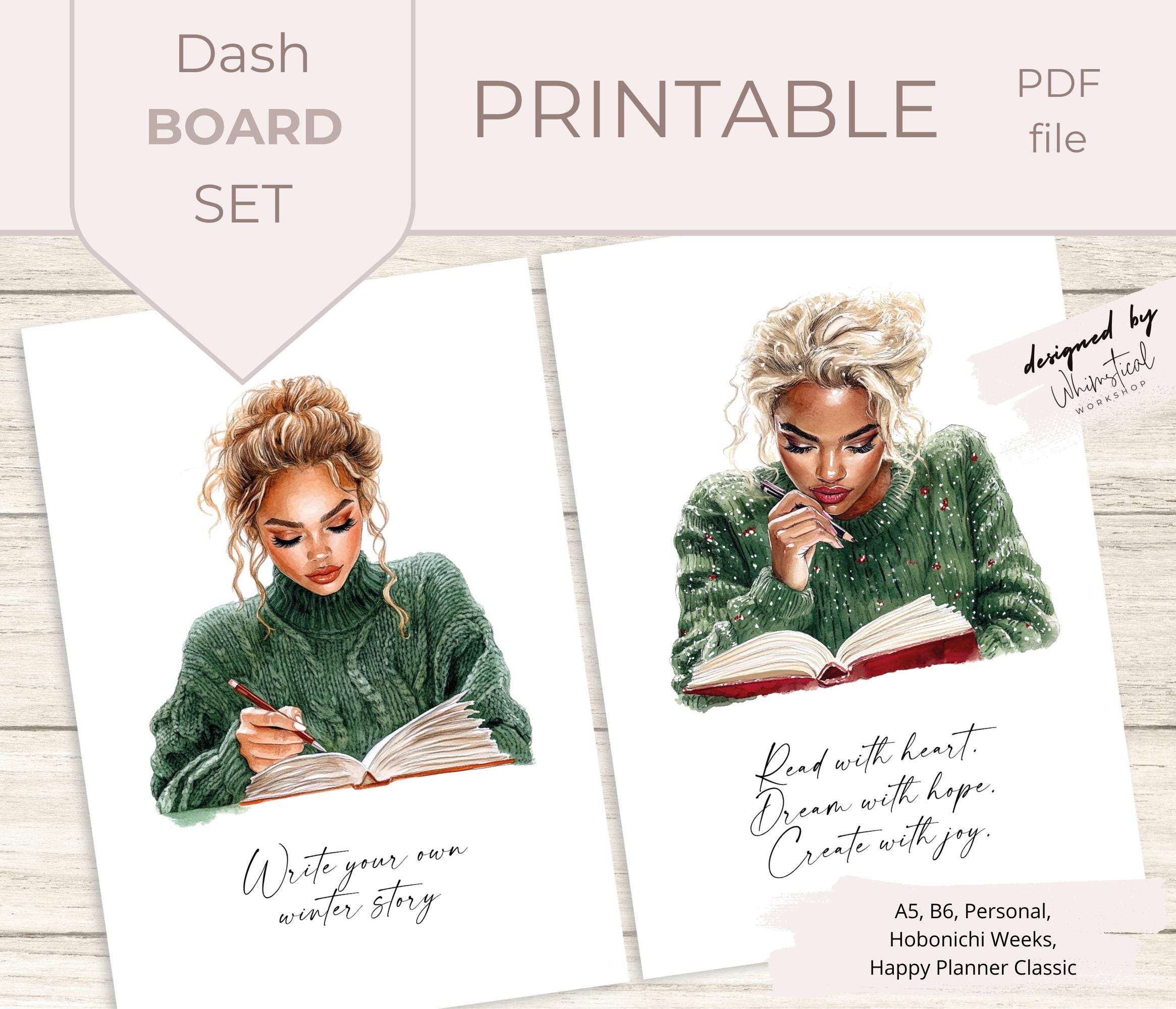 Winter Planner Dashboards Printable | Cozy Seasonal Quotes (digital ...