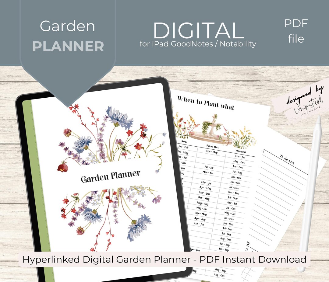Digital Garden Planner | Plant Care & Tracking | Gardening Organizer ...