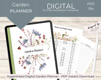 Digital Garden Planner | Plant Care & Tracking | Gardening Organizer (PDF for GoodNotes - Ipad)