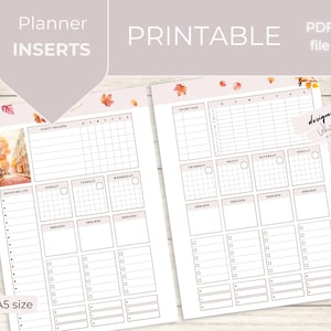Fall Weekly Planner A5 Printable: Minimalist Autumn Design (PDF Download)
