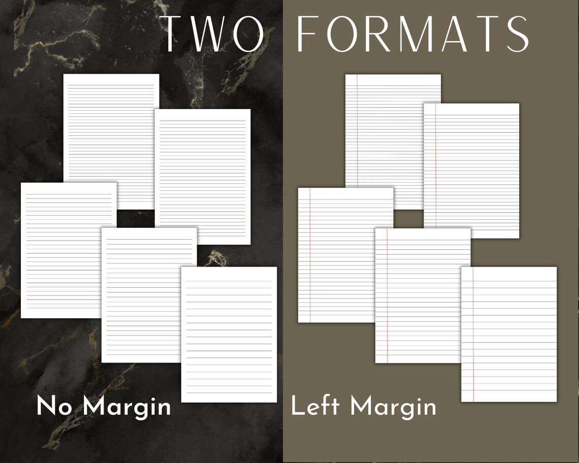 Printable Lined Paper Notebook Paper Writing Paper Digital Etsy