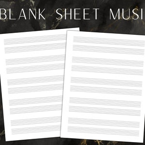 Printable Music Sheets Blank Music Paper Plain Staff Paper Compose Sheet Music Piano Blank Piano Music Sheet Paper Template Music Manuscript