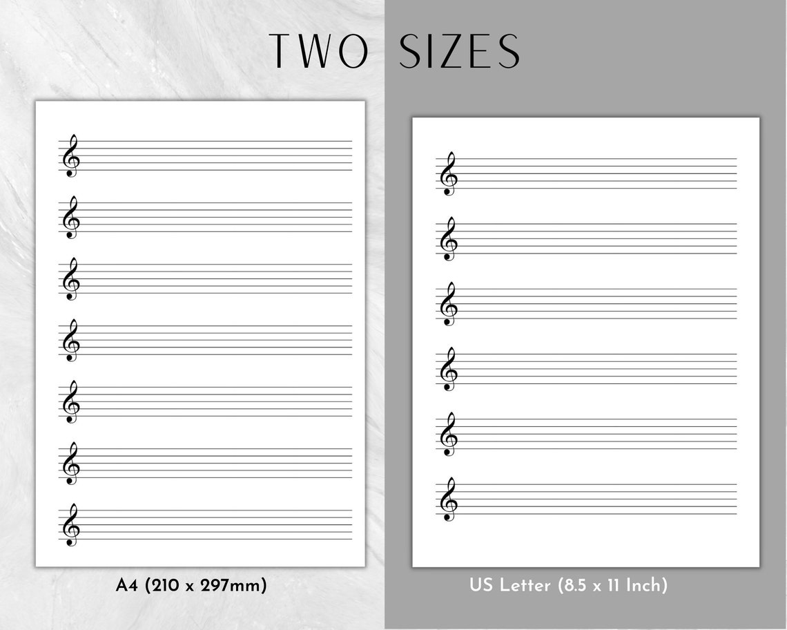 Printable Kids Sheet Music Blank Music Paper Treble Clef Music Sheets
