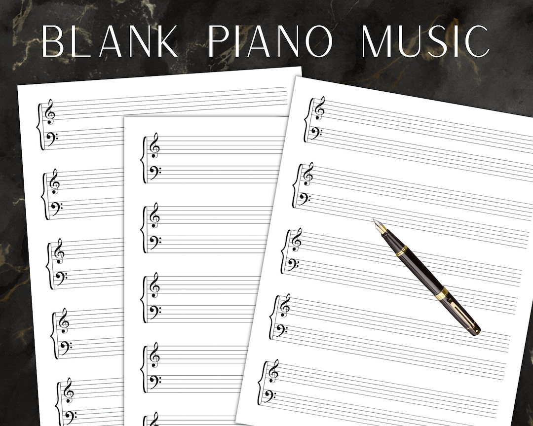 Printable Sheet Music Piano Blank Music Paper Grand Stave - Etsy
