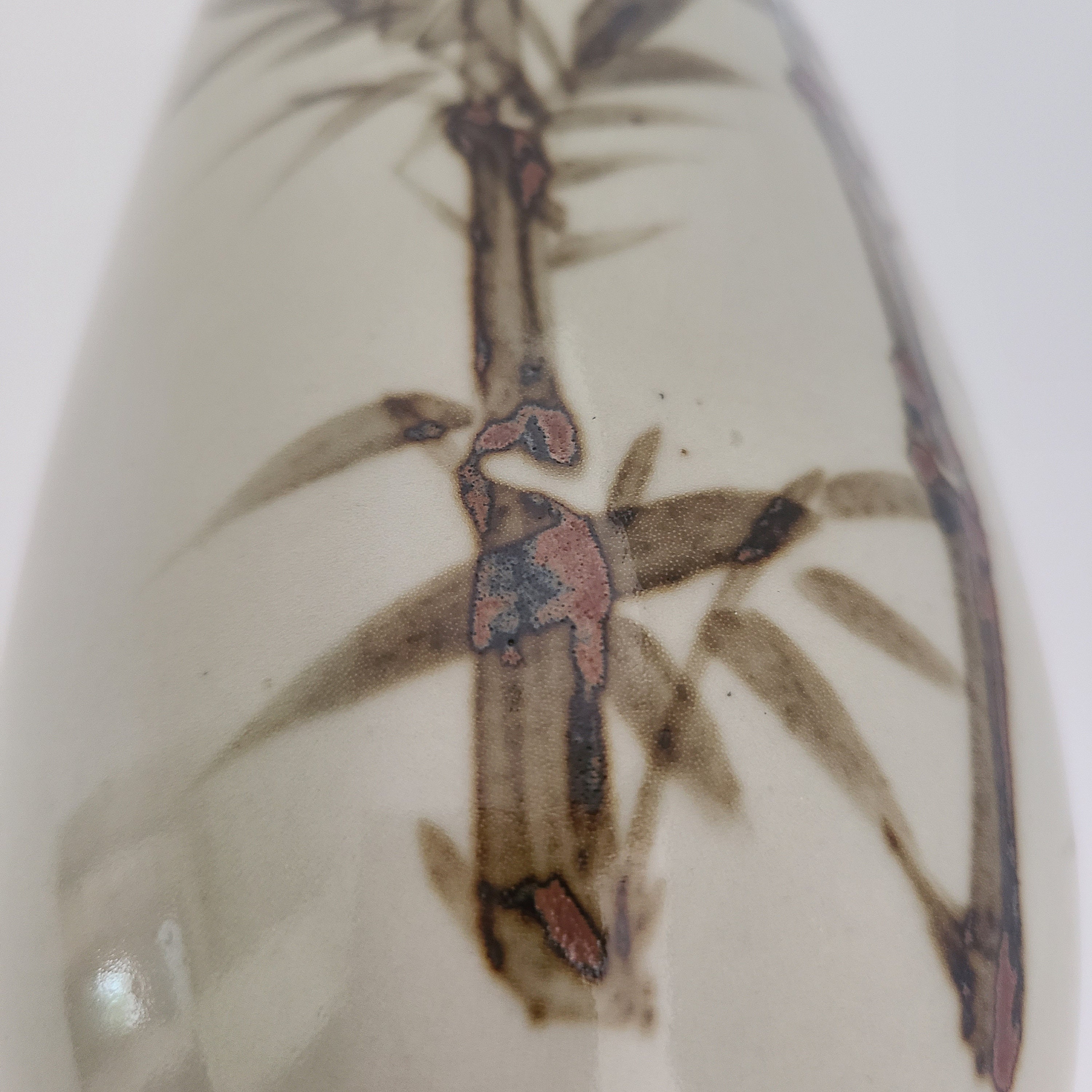 Vintage Japanese Pottery Vase With Bamboo - Etsy