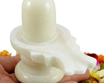 WHITE marble shivling ,Shiva lingam Shivlinga  Beautifully Handcrafted Linga For Spiritual powers wealth and prosperity FREE DELIVERY