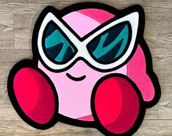 Alfombra Cool-Kirby con mechones / Hecha a mano / Smash / Envío gratis / Hecha a pedido - Alfombra 100% de lana tejida a mano para el hogar, dormitorio y niños.